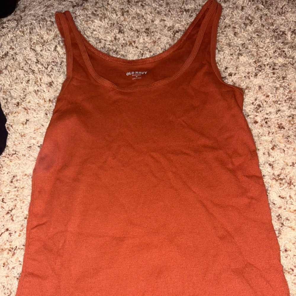 Old Navy Brown Fitted Sleeveless Tank Top